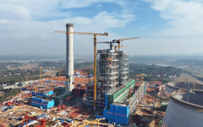 J9集团XGT3100-160S超大塔助建大唐华银株洲百万火电项目